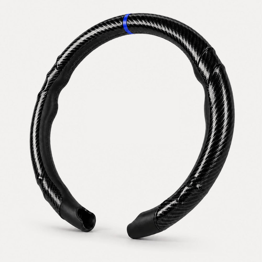 REDLYT carbon steering wheel cover with blue 12 o'clock marker