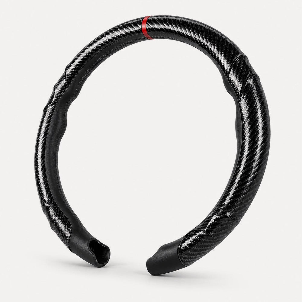REDLYT carbon steering wheel cover with red 12 o'clock marker
